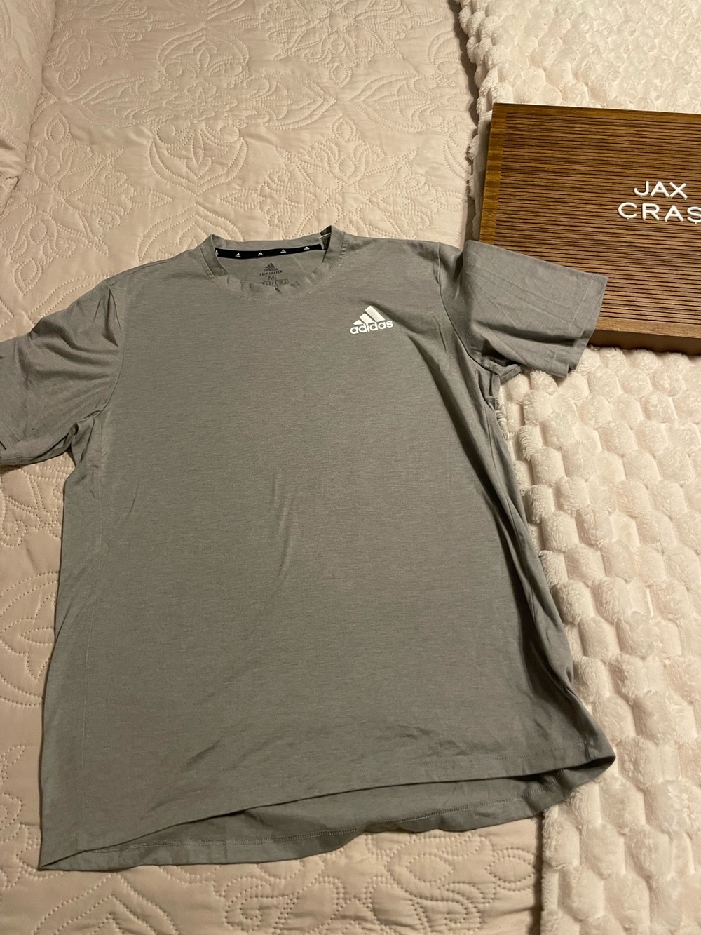 adidas Men’s Light Gray Short-Sleeve Crew Tee